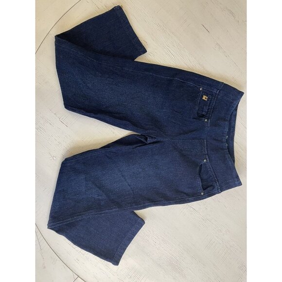 Belle by Kim Gravel Crop Jeans With Zippered Cuff- Dark Blue Women’s Size 26 - Picture 3 of 8